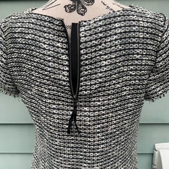 Talbots Tweed short sleeve blouse with fringe sleeves and a zipper in the back - Picture 7 of 9